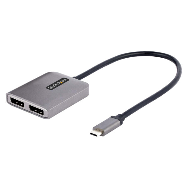 106244475_6660043705.jpg StarTech.com USB-C to Dual Displayport 1.4 Adapter, USB Type-C Multi-Monitor MST Hub, Dual 5K 60Hz DP Laptop Display Extender / Splitter, HDR, Extra-Long Built-In Cable - Windows Only