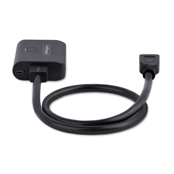 107602013_7771935339.jpg StarTech.com 2-Port HDMI Splitter, 4K 60Hz HDMI 2.0 Video, 4K HDMI Splitter 1 In 2 Out, 1x2 HDMI Display/Output Splitter, HDR/HDCP, 20in (50cm) Built-in HDMI Cable