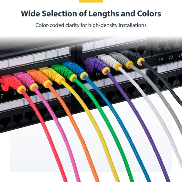 StarTech.com 15m Gray Slim CAT6 Ethernet Cable, Snagless, 100W PoE, UTP, LSZH, 28AWG Pure Bare Copper Wire, Slim RJ45 Network Patch Cord w/Strain Reliefs, Individually Tested