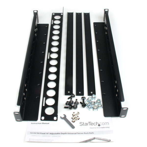 StarTech.com 1U Universal Server Rack Rails, Adjustable Depth Server Mounting Rails, 19inch Rack Mount Rails