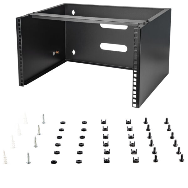 1261808_6911565694.jpg StarTech.com 6U Wall Mount Network Rack - 14 Inch Deep (Low Profile) - 19" Patch Panel Bracket for Shallow Server and IT Equipment, Network Switches - 44lbs/20kg Weight Capacity, Black