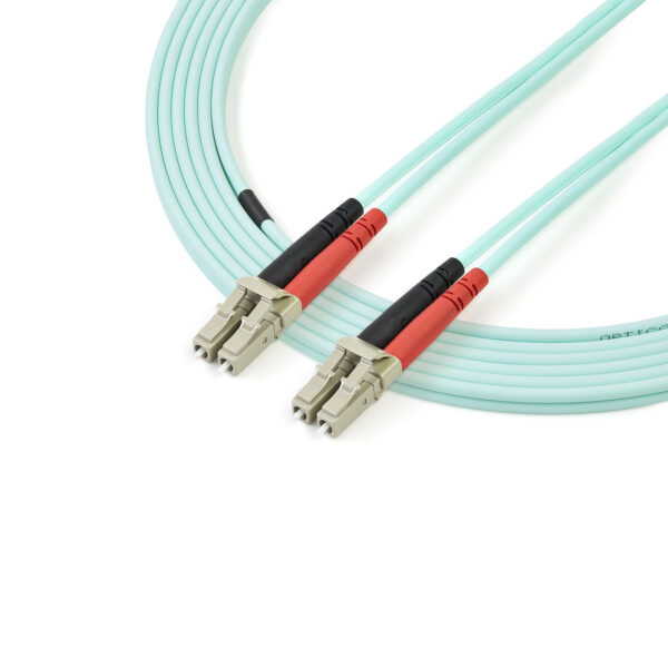 1413447_7909301515.jpg StarTech.com 3m (10ft) LC/UPC to LC/UPC OM4 Multimode Fiber Optic Cable, 50/125µm LOMMF/VCSEL Zipcord Fiber, 100G, Low Insertion Loss - LSZH Fiber Jumper Cord