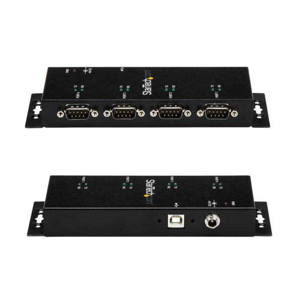 14873558_1128767767.jpg StarTech.com 4 Port USB to DB9 RS232 Serial Adapter Hub – Industrial DIN Rail and Wall Mountable
