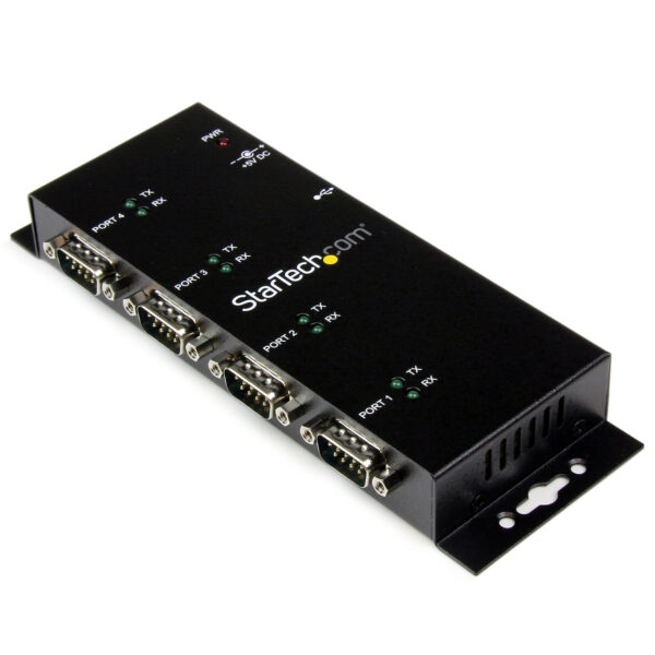 14873558_6874744824.jpg StarTech.com 4 Port USB to DB9 RS232 Serial Adapter Hub – Industrial DIN Rail and Wall Mountable