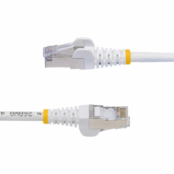 StarTech.com 15m White CAT8 Ethernet Cable, Snagless RJ45, 25G/40G, 2000MHz, 100W PoE++, S/FTP, 26AWG Pure Bare Copper Wire, LSZH, Shielded Network Patch Cord w/Strain Reliefs, Individually Tested