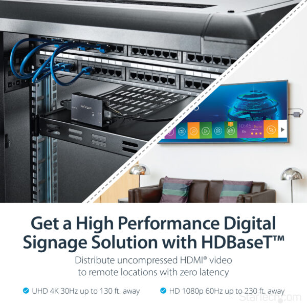 StarTech.com HDMI over CAT5e HDBaseT Extender - Power over Cable - Ultra HD 4K - TAA