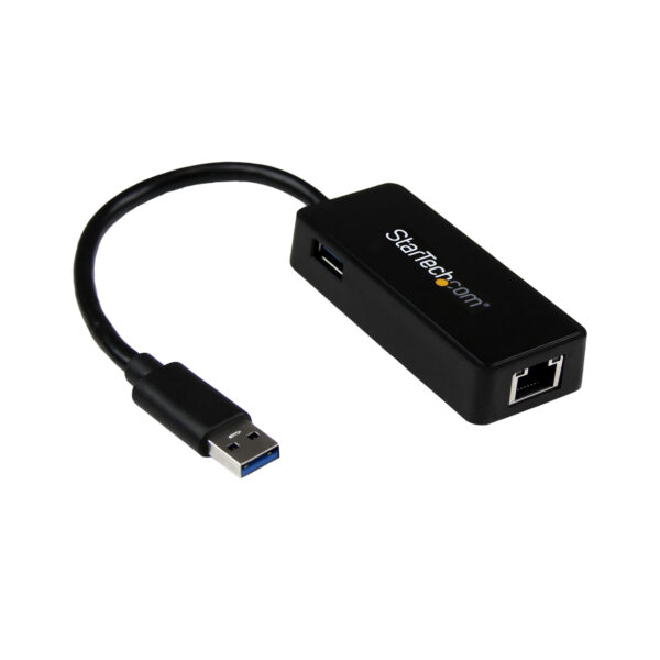 19657707_4412660862.jpg StarTech.com USB 3.0 to Gigabit Ethernet Adapter NIC w/ USB Port - Black