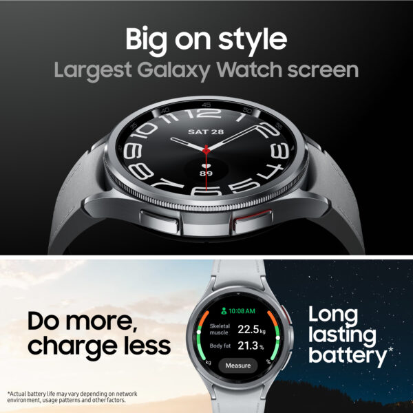 Samsung Galaxy Watch6 Classic SM-R950NZKAEUA smartwatch / sport watch 3.3 cm (1.3") OLED 43 mm Digital 432 x 432 pixels Touchscreen Black Wi-Fi GPS (satellite)