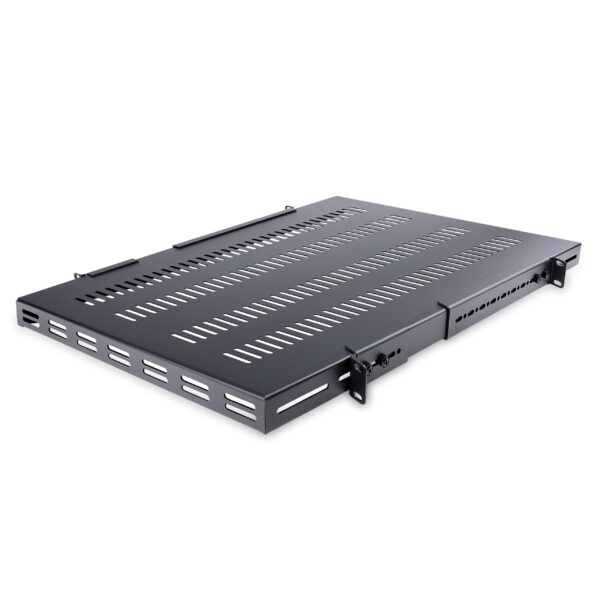 1b7147741136019b8566415d93fae5f9.jpg StarTech.com 1U 4-Post Adjustable Vented Server Rack Mount Shelf - 330lbs(150 kg) - 19.5 to 38in Adjustable Mounting Depth Universal Tray for 19" AV/ Network Equipment Rack - 27.5in Deep