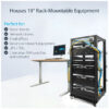 StarTech.com 4-Post 25U Mobile Open Frame Server Rack, Four Post 19in Network Rack with Wheels, Rolling Rack with Adjustable Depth for Computer/AV/Data/IT Equipment - Casters, Leveling Feet or Floor Mounting