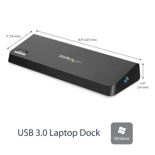 StarTech.com USB 3.0 Docking Station Dual Monitor with HDMI & 4K DisplayPort - USB 3.0 to 4x USB-A, Ethernet, HDMI and DP - USB Type A Universal Laptop Docking Station for Mac & Windows
