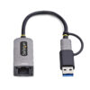 2776dd7f827224f7e1c1c68f1b30db1543904f9d.jpg StarTech.com USB-C to Ethernet Adapter with USB-A Dongle, 10/100/1000Mbps, USB 3.0 to Gigabit Ethernet Network Adapter, 6in/15cm Attached Cable, USB GbE Adapter