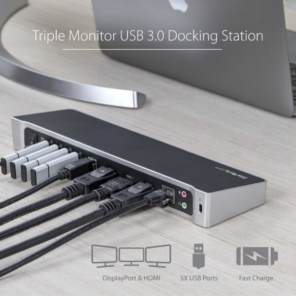 29393209_8316385767.jpg StarTech.com Triple-Monitor USB 3.0 Docking Station - 1x HDMI - 2x DisplayPort