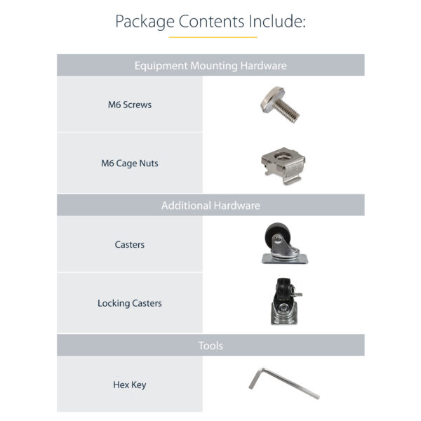 30348499_7736125046.jpg StarTech.com 2-Post 42U Mobile Open Frame Server Rack, Two Post 19in Network Rack with Wheels, Rolling Open Rack for AV/Data/Media/IT Equipment, Computer Rack for Home/Office Spaces - Casters Included