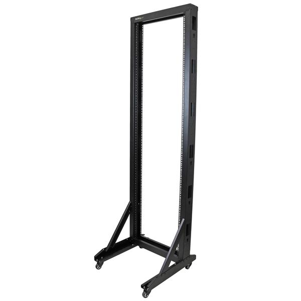 30348499_8610.jpg StarTech.com 2-Post 42U Mobile Open Frame Server Rack, Two Post 19in Network Rack with Wheels, Rolling Open Rack for AV/Data/Media/IT Equipment, Computer Rack for Home/Office Spaces - Casters Included
