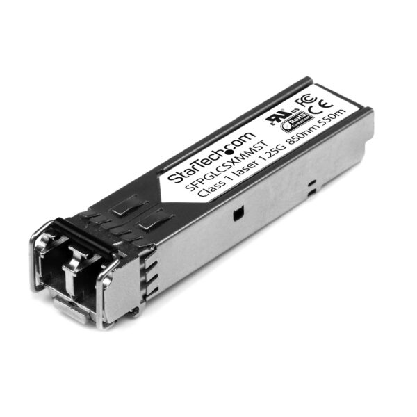 30972348_3482137153.jpg StarTech.com Cisco GLC-SX-MM Compatible SFP Transceiver Module - 1000BASE-SX~Cisco GLC-SX-MM Compatible SFP Module - 1000BASE-SX - 1GbE Multimode Fiber MMF Optic Transceiver - 1GE Gigabit Ethernet SFP - LC 550m - 850nm - Cisco IE3400, IE3300, IE3200
