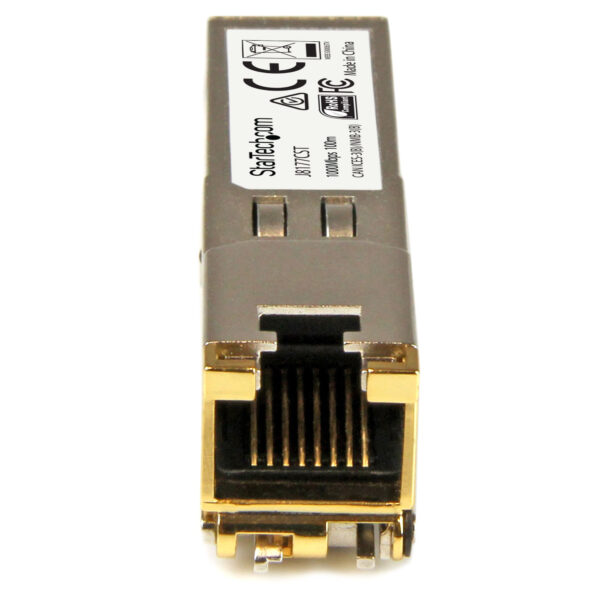 31710766_5908093089.jpg StarTech.com HP J8177C Compatible SFP Transceiver Module - 1000BASE-T~HPE J8177C Compatible SFP Module - 1000BASE-T - SFP to RJ45 Cat6/Cat5e - 1GE Gigabit Ethernet SFP - RJ-45 100m - HPE 1810, 1820, 2530