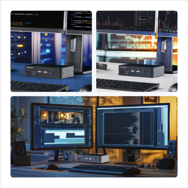 3175a1d6958e09f881f99a9d83fca0d0c9b1bd52.jpg StarTech.com 2-Port DisplayPort KVM Switch, 4K 60Hz, DP 1.2, EDID Management, 2-Port USB 3.0 Hub, 4x USB HID Ports, TAA Compliant