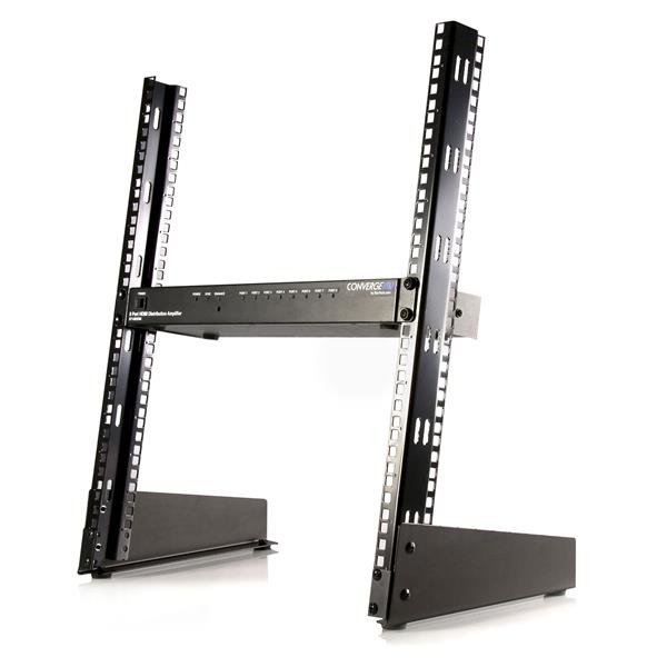 StarTech.com 2-Post 12U Desktop Server Rack, Small Open Frame 19in Computer Rack, Compact Network Rack for AV / Studio / Data / IT Equipment - Free Standing Two-Post Home/Office Rack