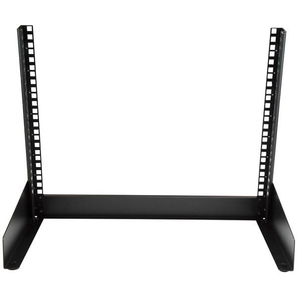 StarTech.com 2-Post 8U Desktop Server Rack, Small Open Frame 19in Computer Rack, Compact Network Rack for AV / Studio / Data / IT Equipment - Free Standing Two-Post Home/Office Rack