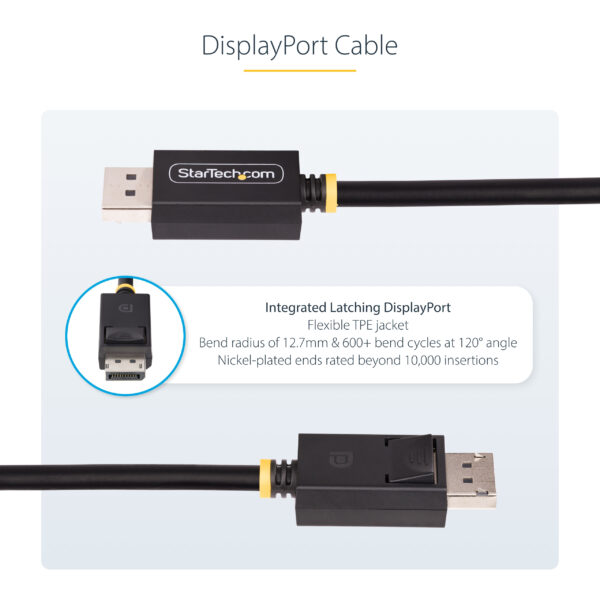 33be08296c11575b84bb998307f235db4f07233f.jpg StarTech.com 1m DisplayPort 2.1 Cable, VESA Certified DP80 DisplayPort Cable w/UHBR20/HDR/DSC 1.2a/HDCP 2.2, 16K/8K 60Hz, 4K 240Hz, 80Gbps, DP 2.1 Cable, UHD Monitor Cord, M/M