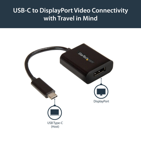 35998983_8598094354.jpg StarTech.com USB C to DisplayPort Adapter - 4K 60Hz/8K 30Hz - USB Type-C to DP 1.4 HBR2 Adapter Dongle - Compact USB-C (DP Alt Mode) Monitor Video Converter - Thunderbolt 3 Compatible