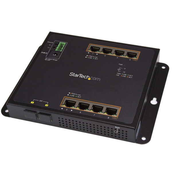 36615068_3313441873.jpg StarTech.com Industrial 8 Port Gigabit PoE+ Switch w/2 SFP MSA Slots - 30W - Layer/L2 Switch Hardened GbE Managed - Rugged High Power Gigabit Ethernet Network Switch IP-30/-40 C to 75 C
