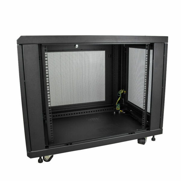 StarTech.com 4-Post 12U Server Rack Cabinet, Lockable 19" Data Rack Cabinet for Computer / AV / IT Equipment, Office / Home Network Rack with Casters & Adjustable Mounting Rails