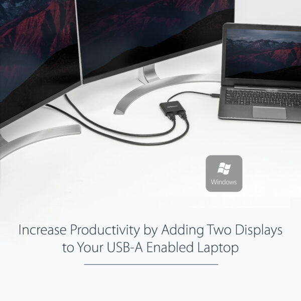 36957554_1795064811.jpg StarTech.com USB 3.0 to Dual HDMI Adapter, USB to 2x HDMI Monitor Converter for Windows (no support for macOS/ChromeOS/Linux) - TAA