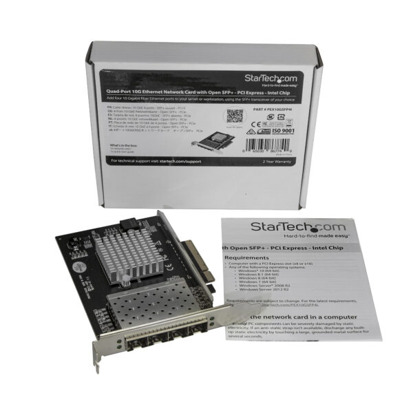 37005243_6886607994.jpg StarTech.com Quad Port 10G SFP+ Network Card - Intel XL710 Open SFP+ Converged Adapter - PCIe 10 Gigabit Ethernet Server NIC - 10GbE Fiber Optic LAN Card - Dell PowerEdge HPE ProLiant