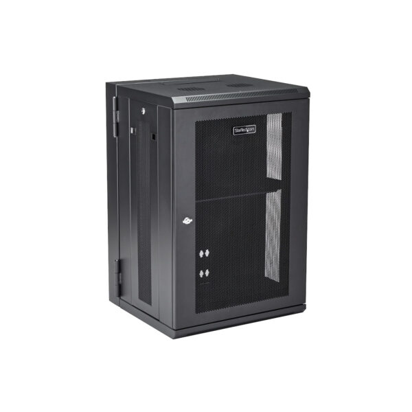 37260475_7032422818.jpg StarTech.com 4-Post 18U Wall Mount Network Cabinet with 1U Shelf, 19" Hinged Wall-Mounted Server Rack for Data / AV / Electronics / Computer Equipment, Flexible Vented Rack Enclosure