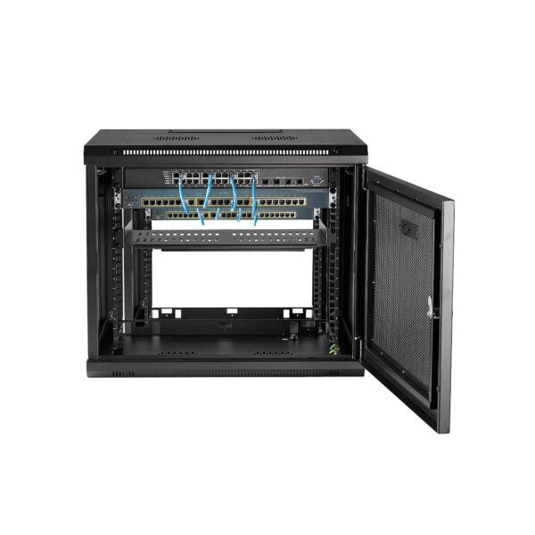37260479_5989690397.jpg StarTech.com 2-Post 9U Wall Mount Network Cabinet with 1U Shelf, 19" Wall-Mounted Server Rack for Data / Networking / AV / Electronics / Computer Equipment, Small Vented Rack Enclosure