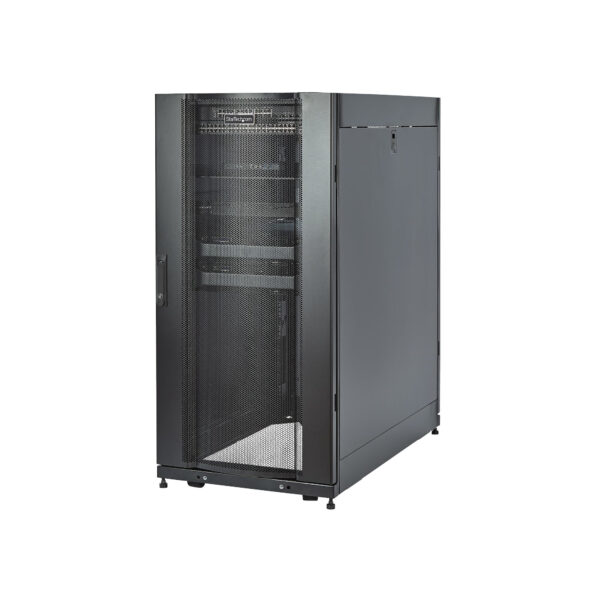 37297864_1340258863.jpg StarTech.com 4-Post 25U Server Rack Cabinet, Lockable 19" Data Rack Cabinet for Computer / AV / IT Equipment, Office / Home Network Rack with Casters & Adjustable Mounting Rails