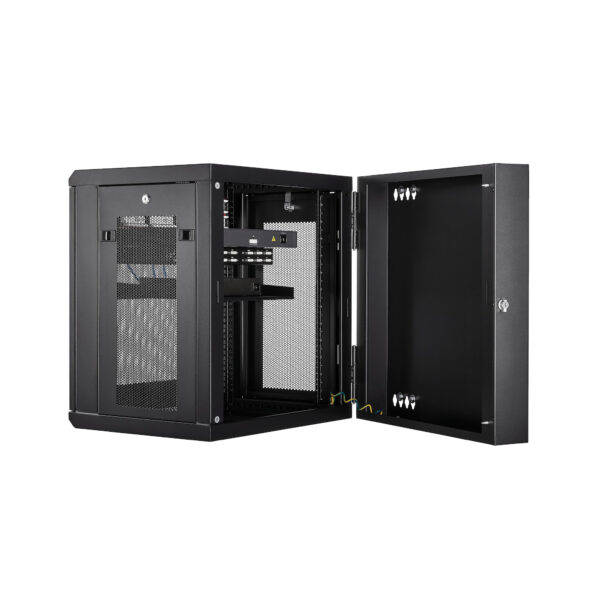 37605064_8509295438.jpg StarTech.com 4-Post 12U Wall Mount Network Cabinet with 1U Shelf, 19" Hinged Wall-Mounted Server Rack for Data / AV / Electronics / Computer Equipment, Flexible Vented Rack Enclosure