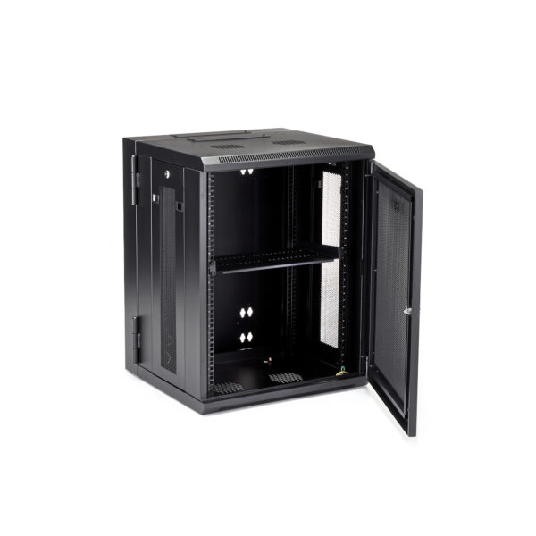 37605065_9672271634.jpg StarTech.com 4-Post 15U Wall Mount Network Cabinet with 1U Shelf, 19" Hinged Wall-Mounted Server Rack for Data / AV / Electronics / Computer Equipment, Flexible Vented Rack Enclosure