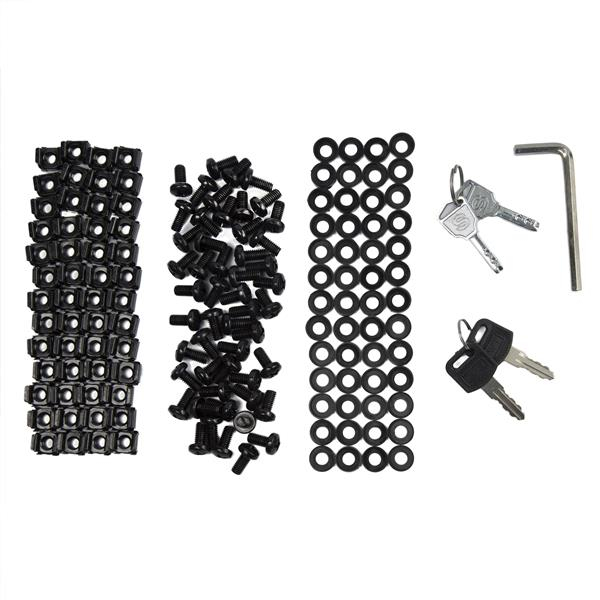 StarTech.com 4-Post 42U Server Rack Cabinet, 19" Data Rack Cabinet for Computer / AV / IT Equipment mount, Rack Server Enclosure with Casters, Full Size Industrial Network Storage