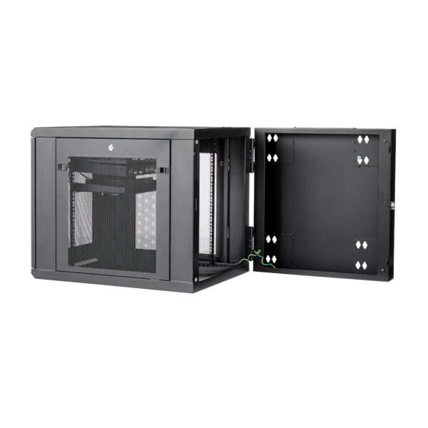 StarTech.com 4-Post 12U Wall Mount Network Cabinet with 1U Shelf, 19" Hinged Wall-Mounted Server Rack for Data / AV / Electronics / Computer Equipment, Flexible Vented Rack Enclosure