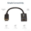 StarTech.com DisplayPort to HDMI Adapter - DP 1.2 to HDMI Video Converter 1080p - DP to HDMI Monitor/TV/Display Cable Adapter Dongle - Passive DP to HDMI Adapter - Latching DP Connector