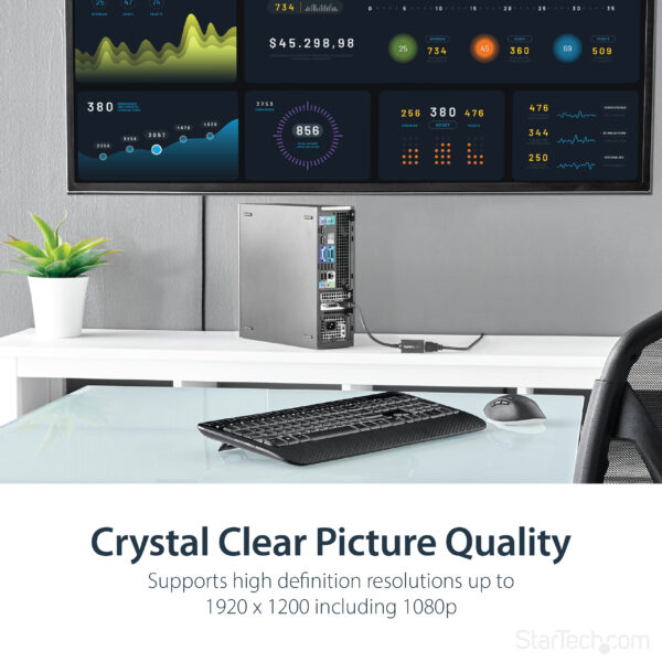 StarTech.com DisplayPort to HDMI Adapter - DP 1.2 to HDMI Video Converter 1080p - DP to HDMI Monitor/TV/Display Cable Adapter Dongle - Passive DP to HDMI Adapter - Latching DP Connector