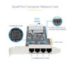 StarTech.com 4-Port 2.5Gbps NBASE-T PCIe Network Card, Intel I225-V, Quad-Port Computer Network Card, Multi-Gigabit NIC, PCI Express Server LAN Card, Desktop Ethernet Interface