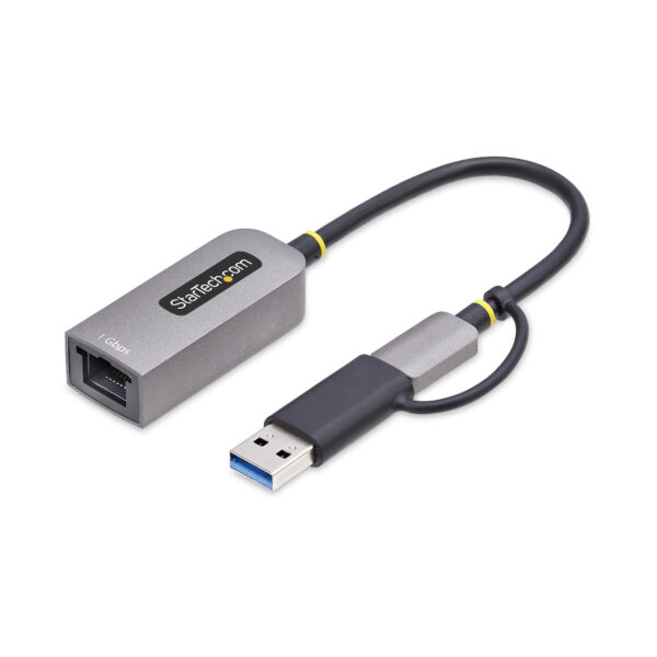 3c4fe4079dabfb0b3033c82634a94698985ba24f.jpg StarTech.com USB-C to Ethernet Adapter with USB-A Dongle, 10/100/1000Mbps, USB 3.0 to Gigabit Ethernet Network Adapter, 6in/15cm Attached Cable, USB GbE Adapter