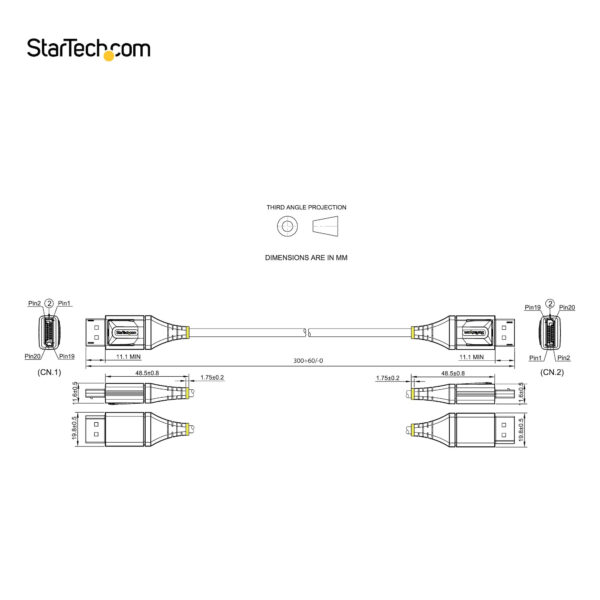 47764f46e203f58bfcb5d7f8cc280113fe104dd0.jpg StarTech.com 1ft (30cm) DisplayPort 1.4 Cable - 8K 60Hz HDR10 - Ultra HD 4K 120Hz Video - DP 1.4 Cable / Cord - For Monitors/Displays - DisplayPort to DisplayPort Cable - M/M