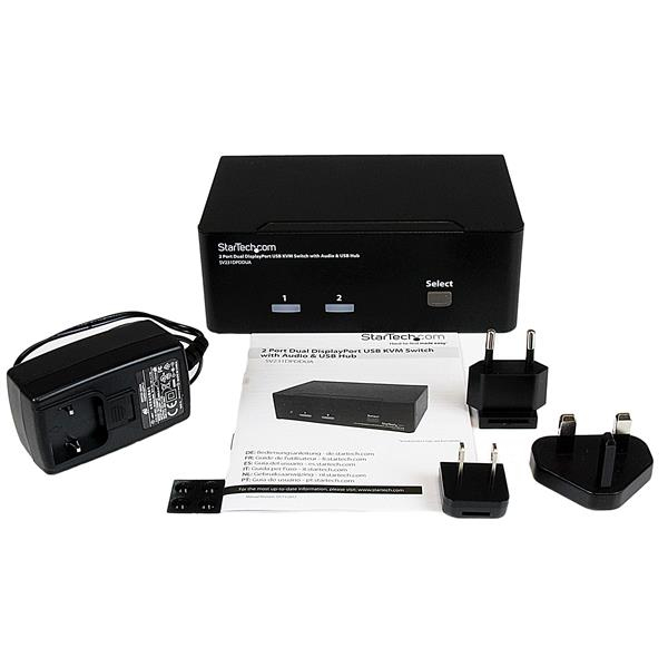4807500_5205005200.jpg StarTech.com 2 Port Dual DisplayPort USB KVM Switch with Audio & USB 2.0 Hub