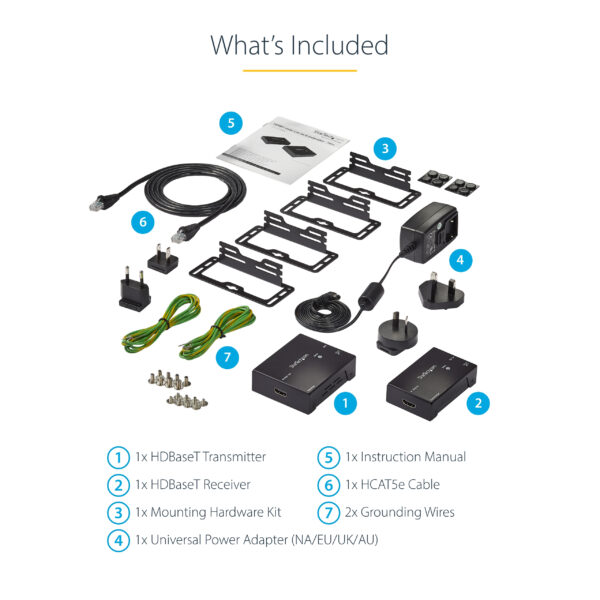 StarTech.com HDMI over CAT5e HDBaseT Extender - Power over Cable - Ultra HD 4K - TAA