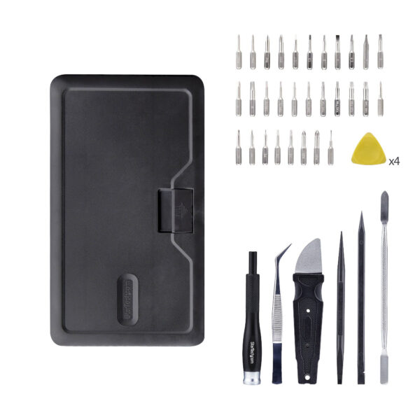 49e9fdd33268b1ef9281498ab2b3a93b4776c13c.jpg StarTech.com 40-Piece Computer Repair Toolkit for Laptop/PC/Electronics/Phone, 30-Bit Precision Screwdriver Set, Removable Lid with Magnetic Pad, Prying Tools
