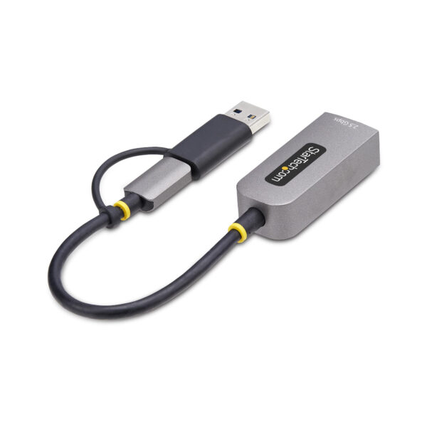 4cebfdc0655f74eb3cd827ed71dd81228685f40d.jpg StarTech.com 2.5GbE USB-C to Ethernet Adapter with USB-A Converter, NBASE-T NIC, USB 3.0 Type-C 2.5/1G Multi Speed Network, Thunderbolt Compatible, Windows & Mac