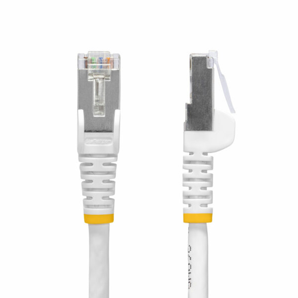 StarTech.com 15m White CAT8 Ethernet Cable, Snagless RJ45, 25G/40G, 2000MHz, 100W PoE++, S/FTP, 26AWG Pure Bare Copper Wire, LSZH, Shielded Network Patch Cord w/Strain Reliefs, Individually Tested