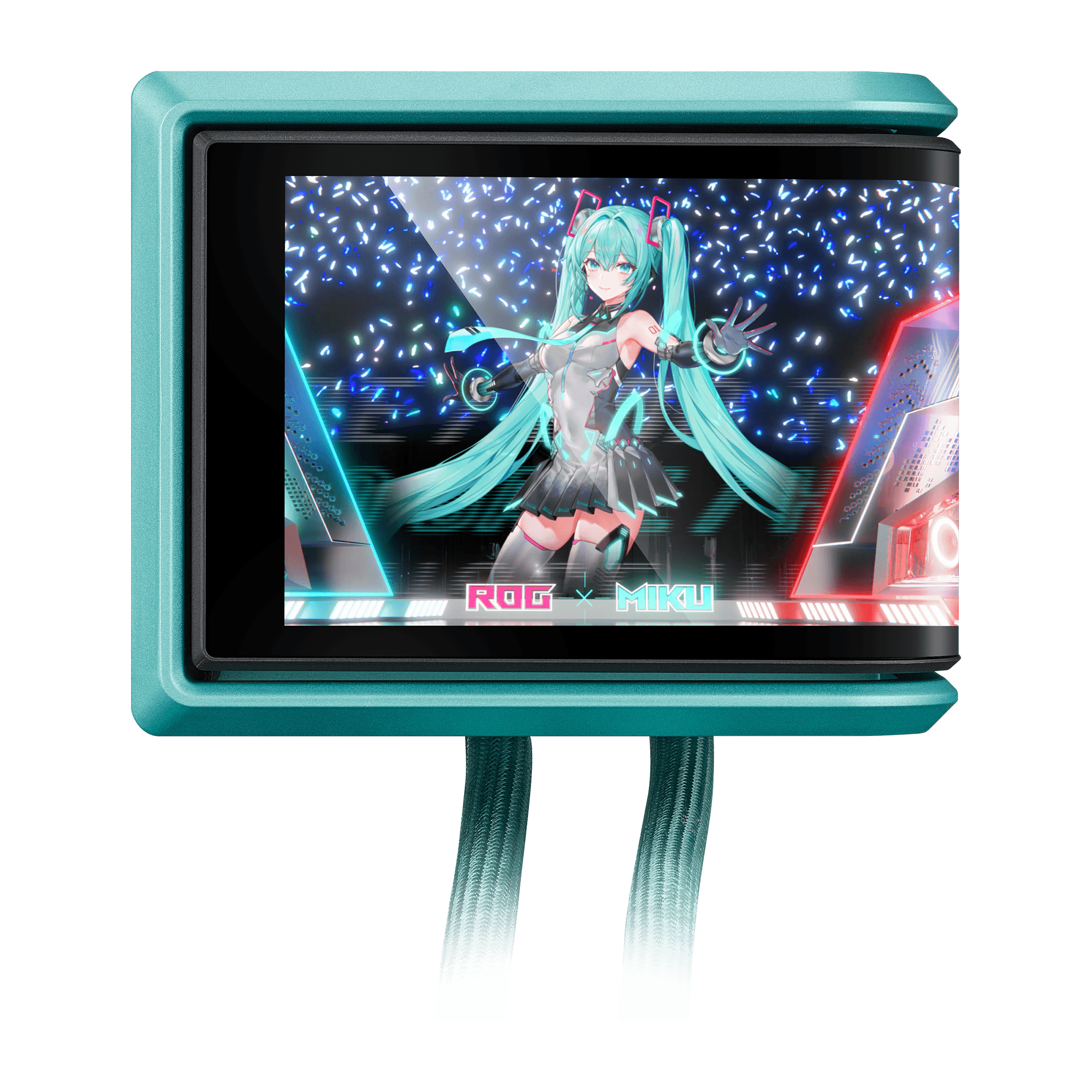 ASUS ROG RYUO IV 360 ARGB Hatsune Miku Edition Processor All-in-one liquid cooler 12 cm Black, Turquoise