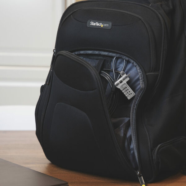 StarTech.com 25-Pack Universal Laptop Lock 6.6ft (2m), Serialized Security Cable for Notebook, Compatible With Noble Wedge®/Nano/K-Slot, Keyless Combination Cable - TAA