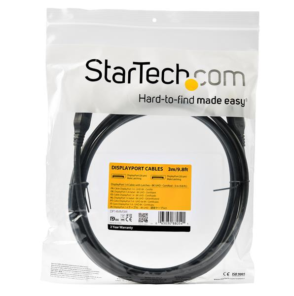 65105697_5147735655.jpg StarTech.com 10ft (3m) VESA Certified DisplayPort 1.4 Cable, 8K 60Hz HBR3 HDR, UHD DisplayPort to DisplayPort Monitor Cord, Ultra HD 4K 120Hz DP 1.4 Video Cable M/M DP Connector